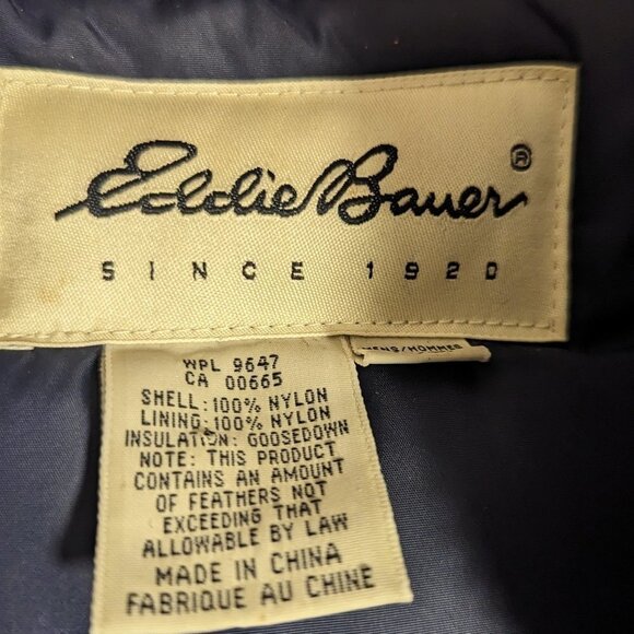 Vintage Eddie Bauer Jacket Goose Down Coat Water Resistant Green Red Blue - Picture 8 of 12
